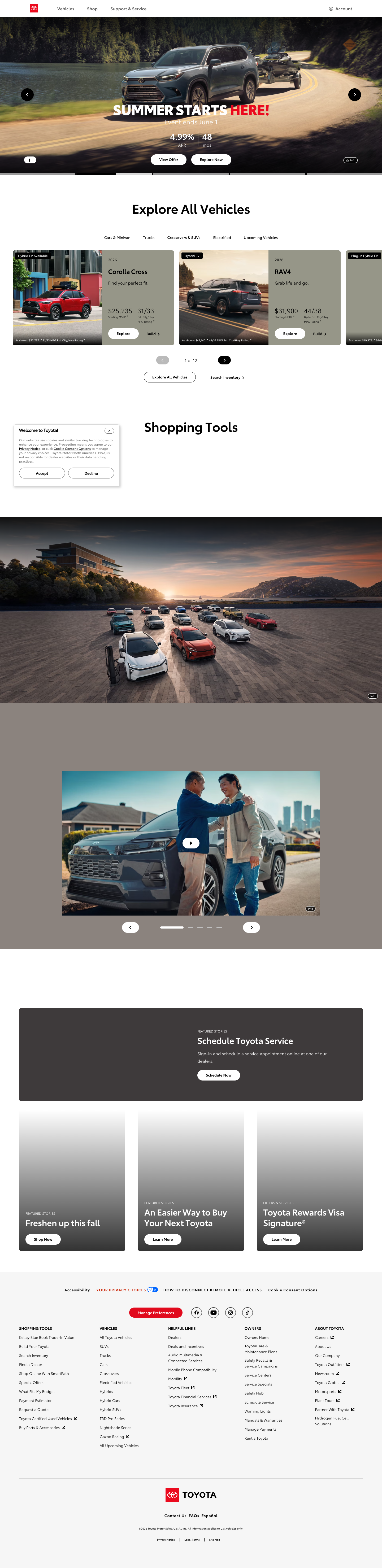 Toyota 首页全图